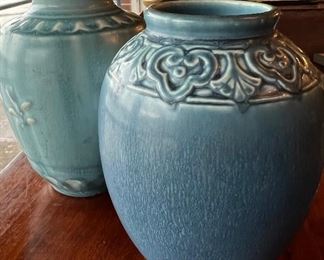Two of many pieces of Rookwood Art pottery. 