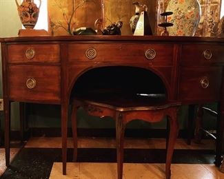 19th C English Sideboard Server with Bellflower Inlay