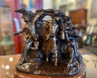 World War I bronze sculpture of Trench Warfare by Georges Flamand (1895-1925). 