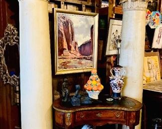 Antique Architectural Wood & Gesso Corinthian Columns 