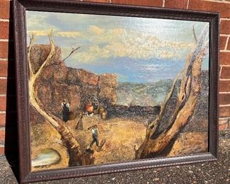 Moonshiners on Signal Point, Signal Mountain. View to South over Williams Island to Lookout Mountain. Signed Nellie G. 