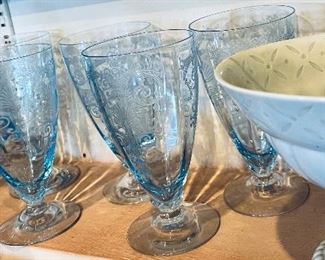 Fostoria Ice Tea Set  of 10 “Versailles” in Azure