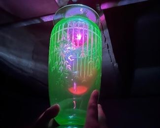 Uranium Glass Vase possibly Pairpoint