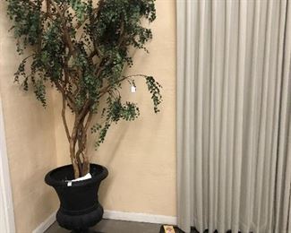 Window treatments, area rugs and hand built  trees