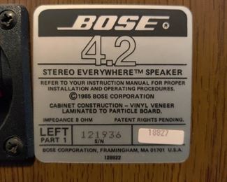 Vintage Bose 4.2 Stereo Everywhere Bookshelf Main Reflecting Speakers