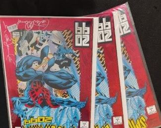 3 - Spider-Man 2099 #1 (Newsstand) VF ; Marvel Comic Book - 2 Books are signed - $75.00 EACH, 1 Book is NOT Signed - $30.00