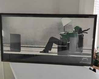 Vintage Maxell Tape "BLOWN AWAY" Dude POSTER ORIGINAL - FRAMED W/GLASS - $85.00