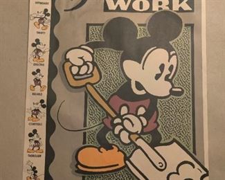 Vintage - Mickey Mouse Poster "First Class Work" - $50.00 - Currently listed on ebay for $225.00