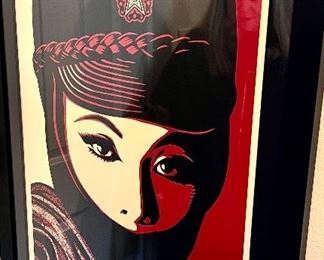 Over 300 pieces of framed art! Shepherd Fairey