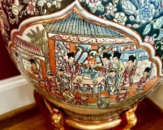 Lovely fish bowl on stand.