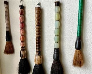 Jade, stone calligraphy brushes.