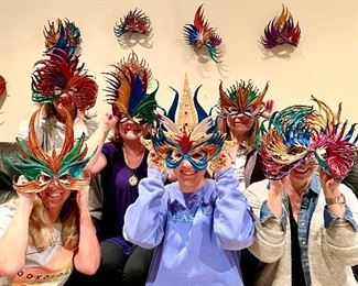 John Flemming leather masks.  Hand made by New Orleans artisan.  Some masks that he makes may have over 100 leather pieces sewn together.