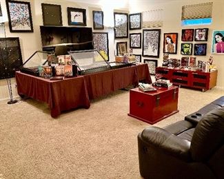 Upstairs game room where the jade will be displayed in 3 different cases and jewelry.