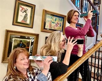 Stacie, Rebecca and Lisa trying out the kaleidoscopes.