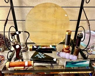 Polage art glass charger by Austine Studios.