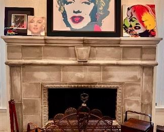 Marilyn by Warhol in center and on left.