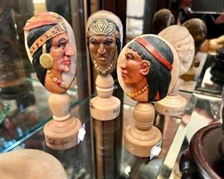 4 Tagua nut carvings.  Love the Indians!