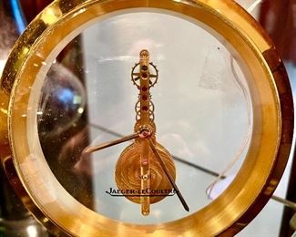 Jaeger leCoultre skeleton clock 8 days 16 jewels baguette movement.