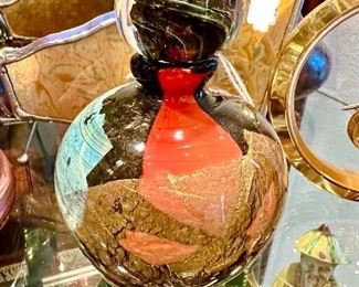 Jean Claude Nova art glass decanter.