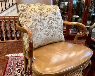 2 leather side chairs.