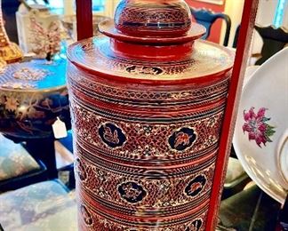 Burmese stacking food container...laquer.  Interesting!