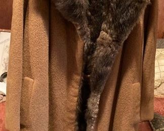 Wool coat with Fox collar & lining
