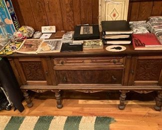 Thirties buffet & ephemera, stamp collection