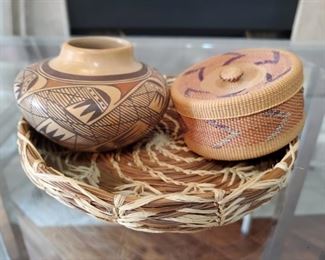 Handcrafted Native American Pottery Baskets