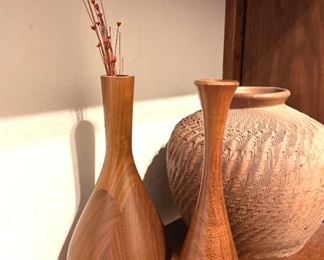 Pottery Wooden Vases