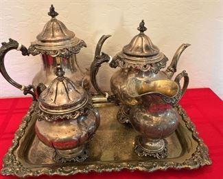 Wallace Sterling Silver 5 Piece Tea Set