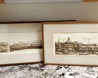 Santa Monica Pier Etchings By Tom Brittain