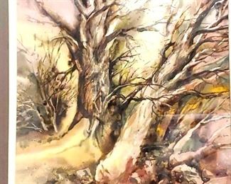 Woodland Watercolor Painting By Tom Brittain
