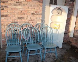 Set of 6 Blue Chairs