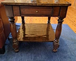 Bassett Side Table - Tin Top Detail