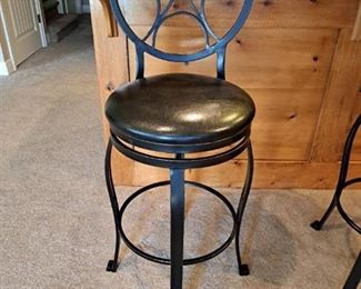 Tianjin Winners Furn. Black Swivel Vinyl Seat Barstool - 4ft Bar Height