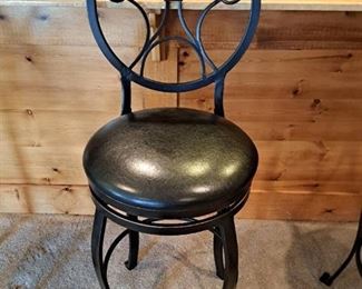 Tianjin Winners Furn. Black Swivel Vinyl Seat Barstool - 4ft Bar Height