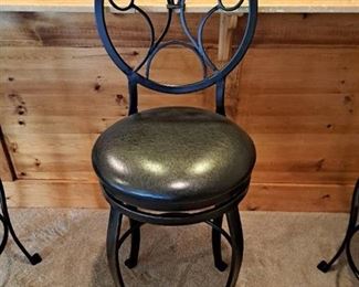 Tianjin Winners Furn. Black Swivel Vinyl Seat Barstool - 4ft Bar Height