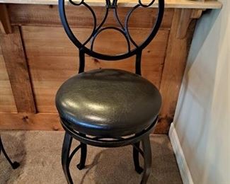 Tianjin Winners Furn. Black Swivel Vinyl Seat Barstool - 4ft Bar Height
