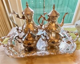 FB Rogers Silverplate coffee and tea 5 piece serving set. Very nice condition. 