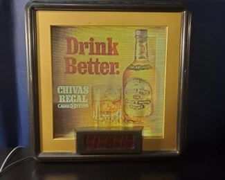 Crown Royal Lighted Clock with Changing Display