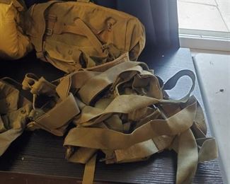 Vintage Military Gear - Sleeping Bag, Poncho, Bag, Straps, and More!