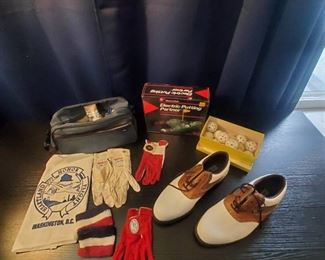 Assorted Golf Gear with Autographed Golf Glove