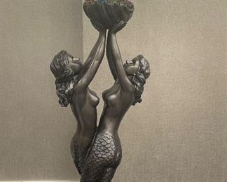 Mermaid Lamp with Tiffany Design Shade