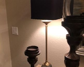 Pair of tall candlestick lamps