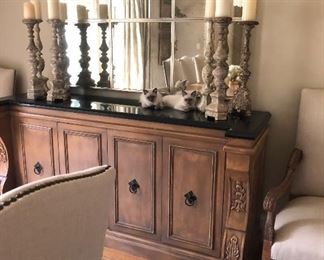 Beautiful sold carved wood Console/ Cabinet