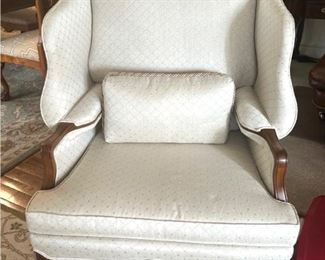 Pair of wingback armchairs