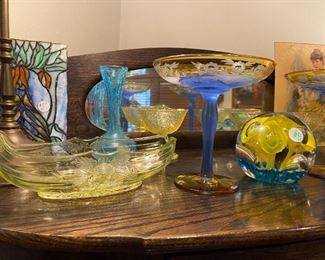Pretty glassware and paperweight