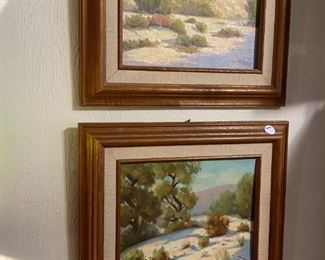 Pair of signed oil paintings.