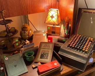 A selection of vintage office items and another cool lamp!