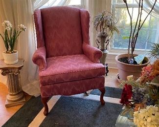 1 of 2 wing back chairs